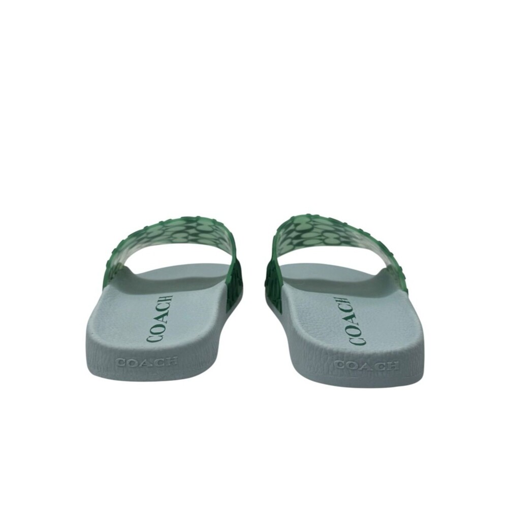 Coach Udele Signature Rubber Slides Green & Waterfall Size 7 - Picture 7 of 10